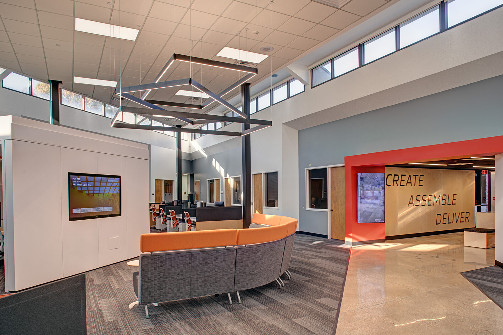 interior image of open office workspace