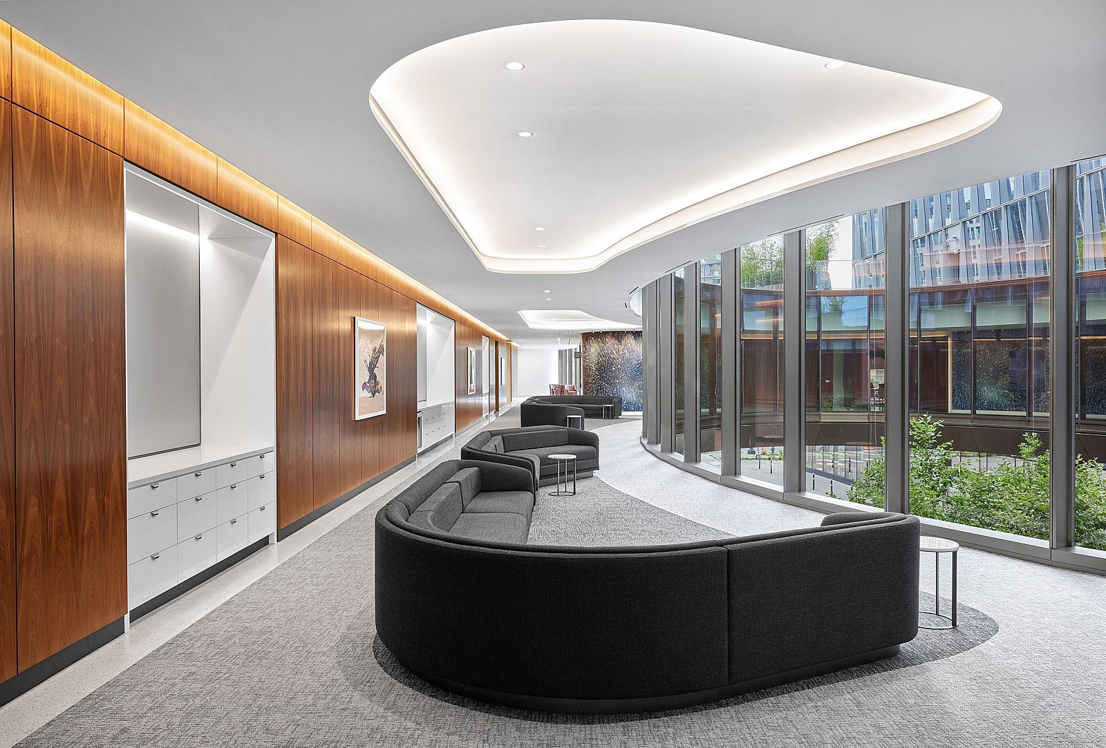 lounge area with natural light