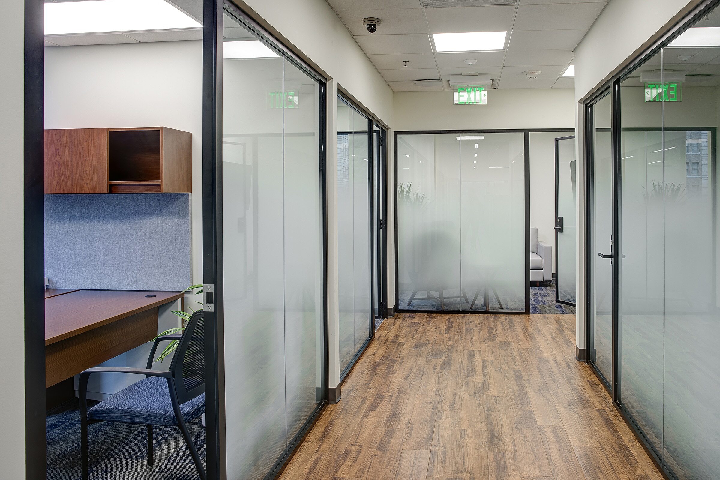 image of workplace interior frosted glass