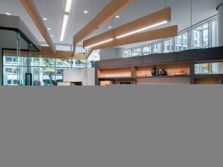 modern open-plan office with collaborative areas